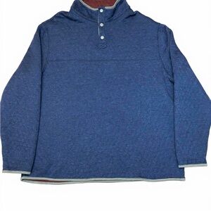 Men's Blue Quilted pull over sweatshirt